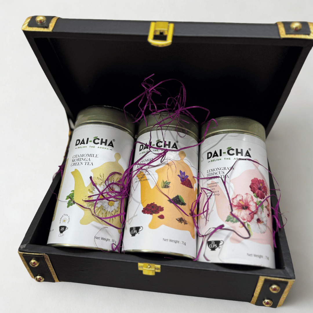 Luxury Truck Box Gift Hamper โ DAI-CHA & Twinings Teas, Kunafa, Protein Bars, Premium Chocolates & Gourmet Cookies | Corporate & Festive Gifting