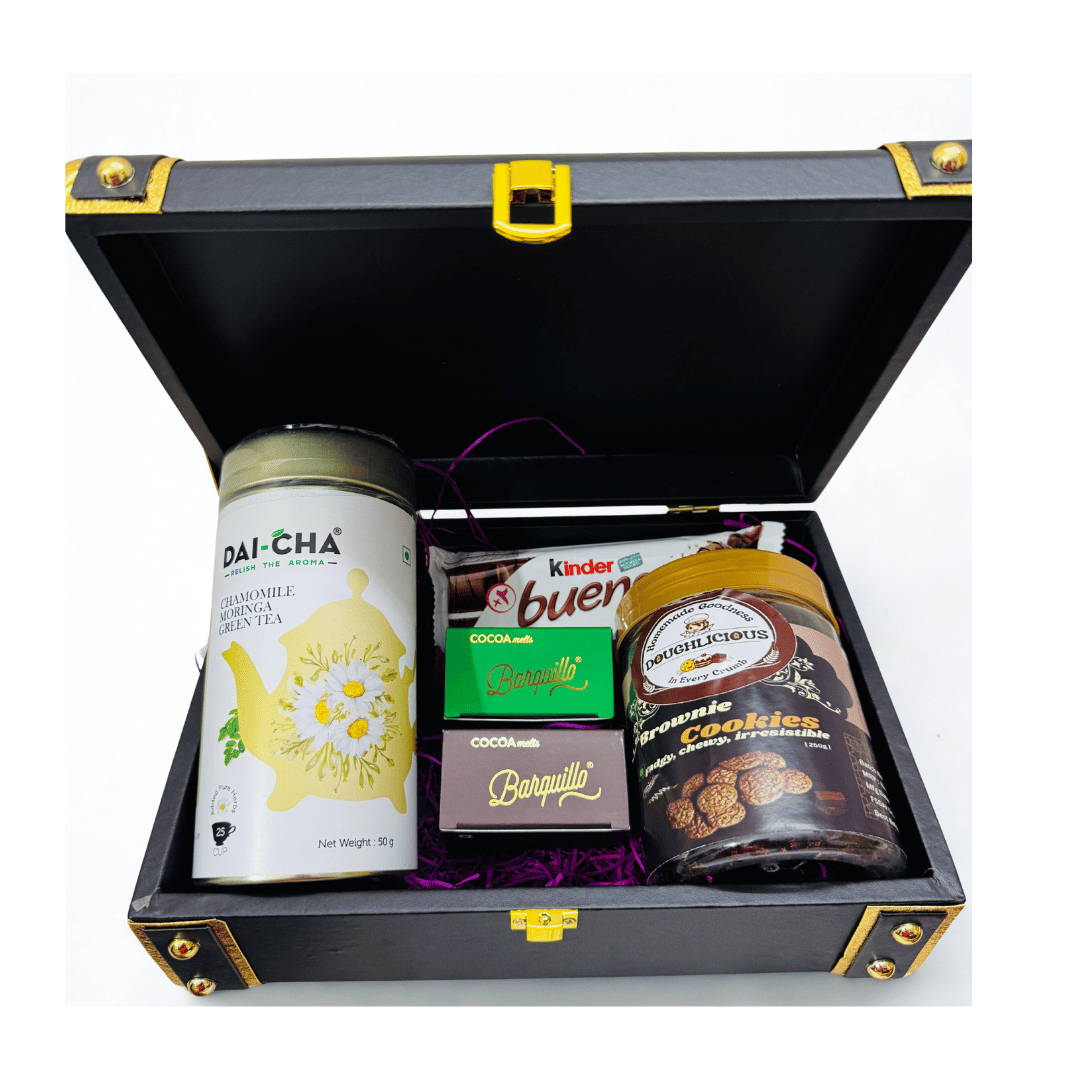 Luxury Truck Box Gift Hamper โ DAI-CHA & Twinings Teas, Kunafa, Protein Bars, Premium Chocolates & Gourmet Cookies | Corporate & Festive Gifting