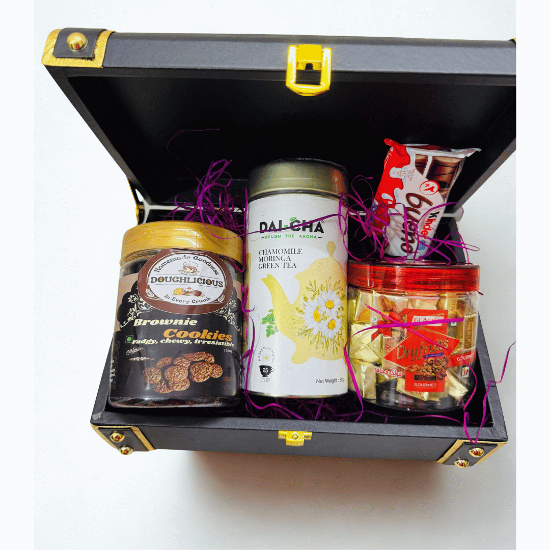 Luxury Truck Box Gift Hamper โ DAI-CHA & Twinings Teas, Kunafa, Protein Bars, Premium Chocolates & Gourmet Cookies | Corporate & Festive Gifting