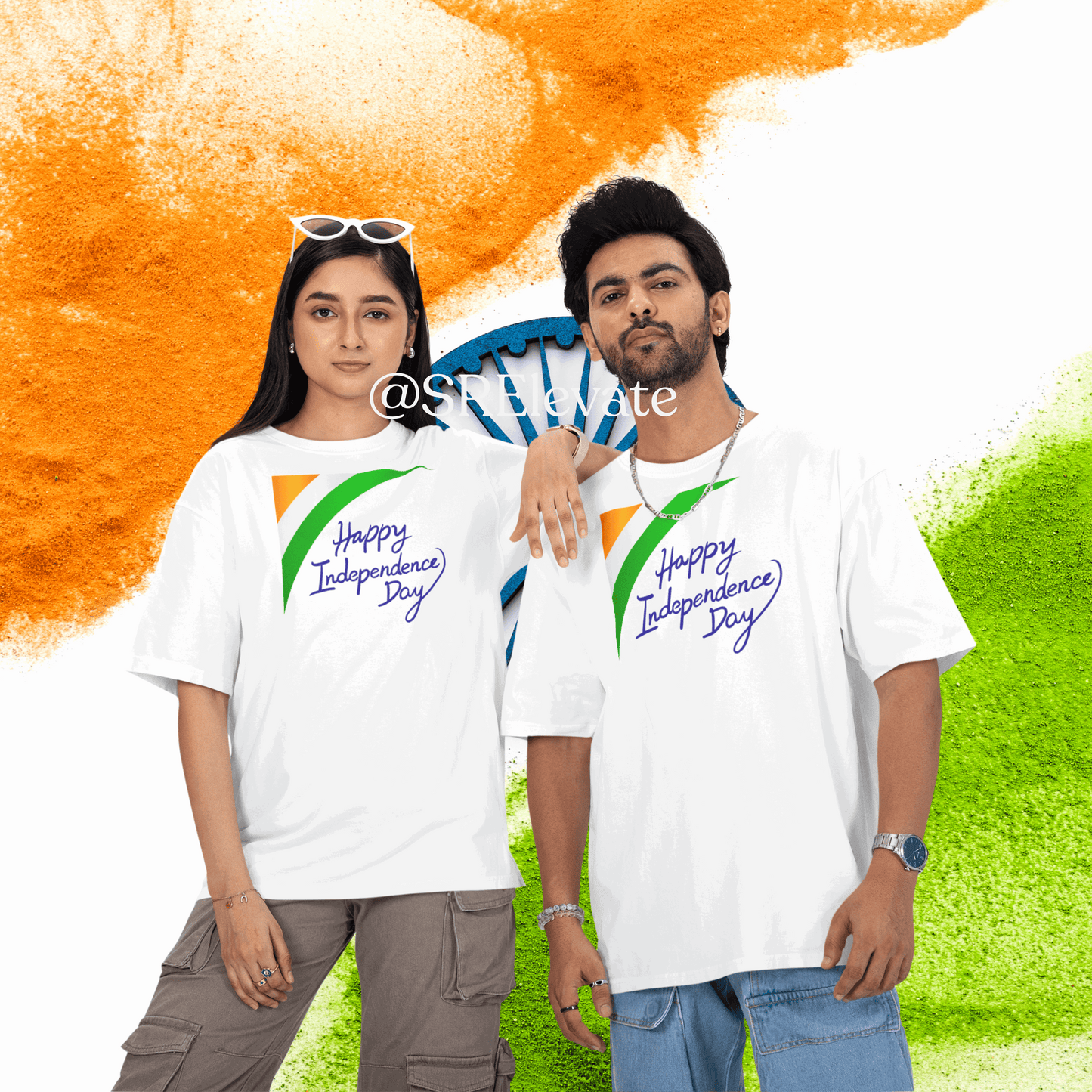 Premium Bio-Wash Oversized Independence Day T-Shirt โ Unisex 200 GSM Cotton | Limited Edition Tricolor Tee