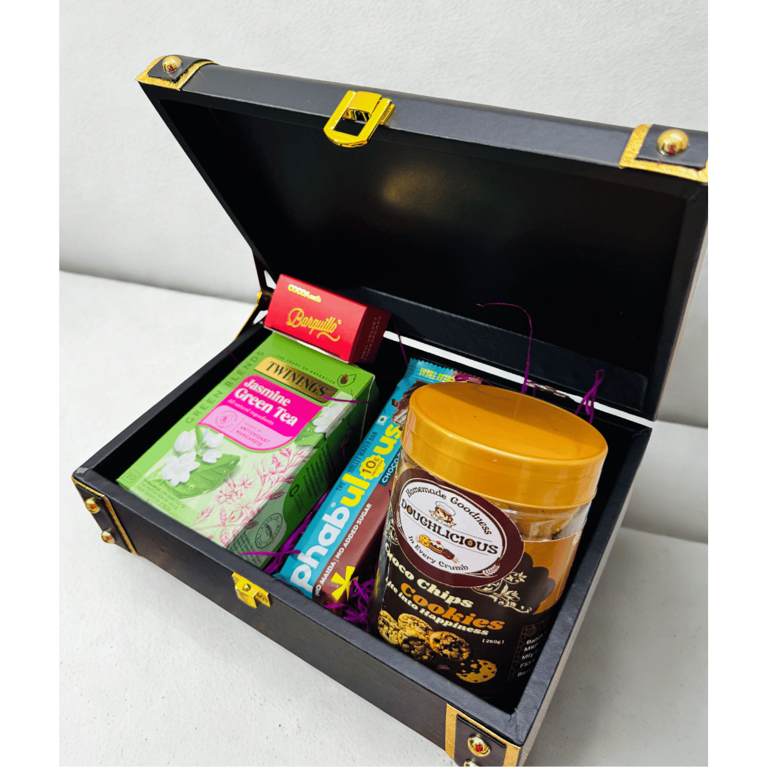 Luxury Truck Box Gift Hamper โ DAI-CHA & Twinings Teas, Kunafa, Protein Bars, Premium Chocolates & Gourmet Cookies | Corporate & Festive Gifting