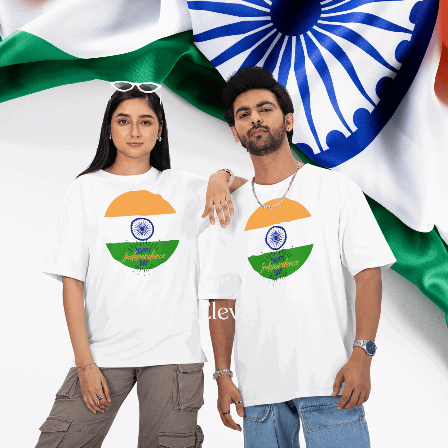 Oversized Independence Day T-Shirt โ Unisex, Premium Cotton, Trendy Tiranga Print | Limited Edition