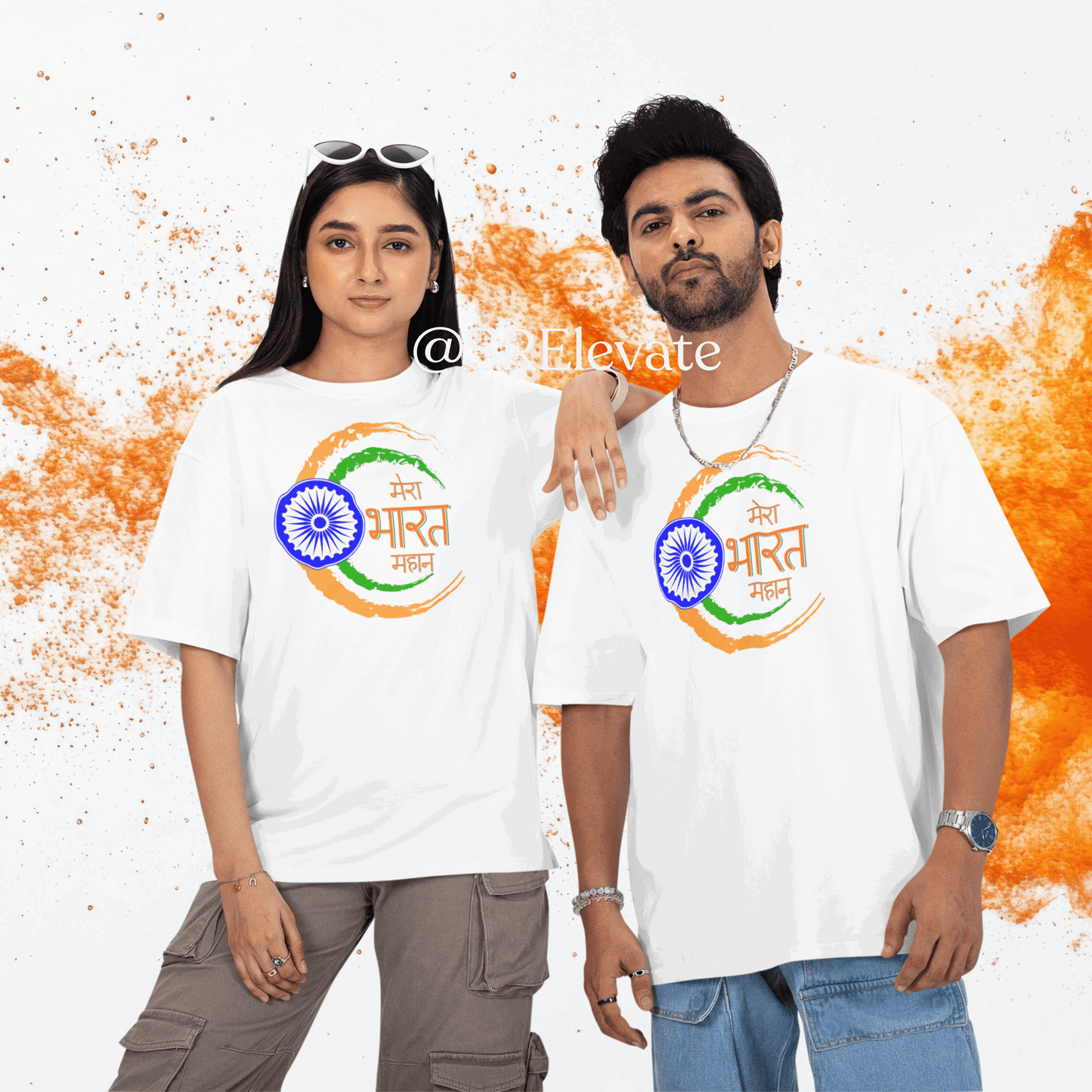 Mera Bharat Mahan Oversized T-Shirt β Unisex, Premium Cotton, Patriotic Tiranga Design | Limited Edition