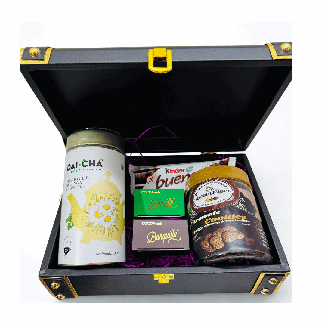 Luxury Truck Box Gift Hamper – DAI-CHA & Twinings Teas, Kunafa, Protein Bars, Premium Chocolates & Gourmet Cookies | Corporate & Festive Gifting