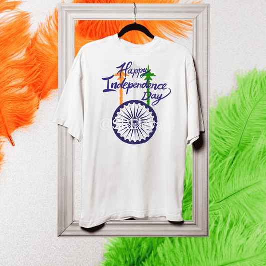 Independence Day Oversized Cotton Bio-Wash T-Shirt – Unisex, Premium PC Fabric, Round Neck, Trendy Comfort Fit
