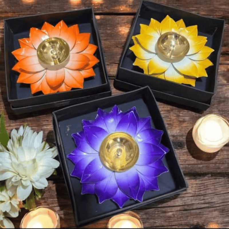 Lotus Flower Tealight Candle Holders – Decorative Diya for Home, Festive & Meditation Décor