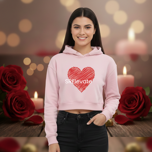 Heart- Female Cropped Hoodie