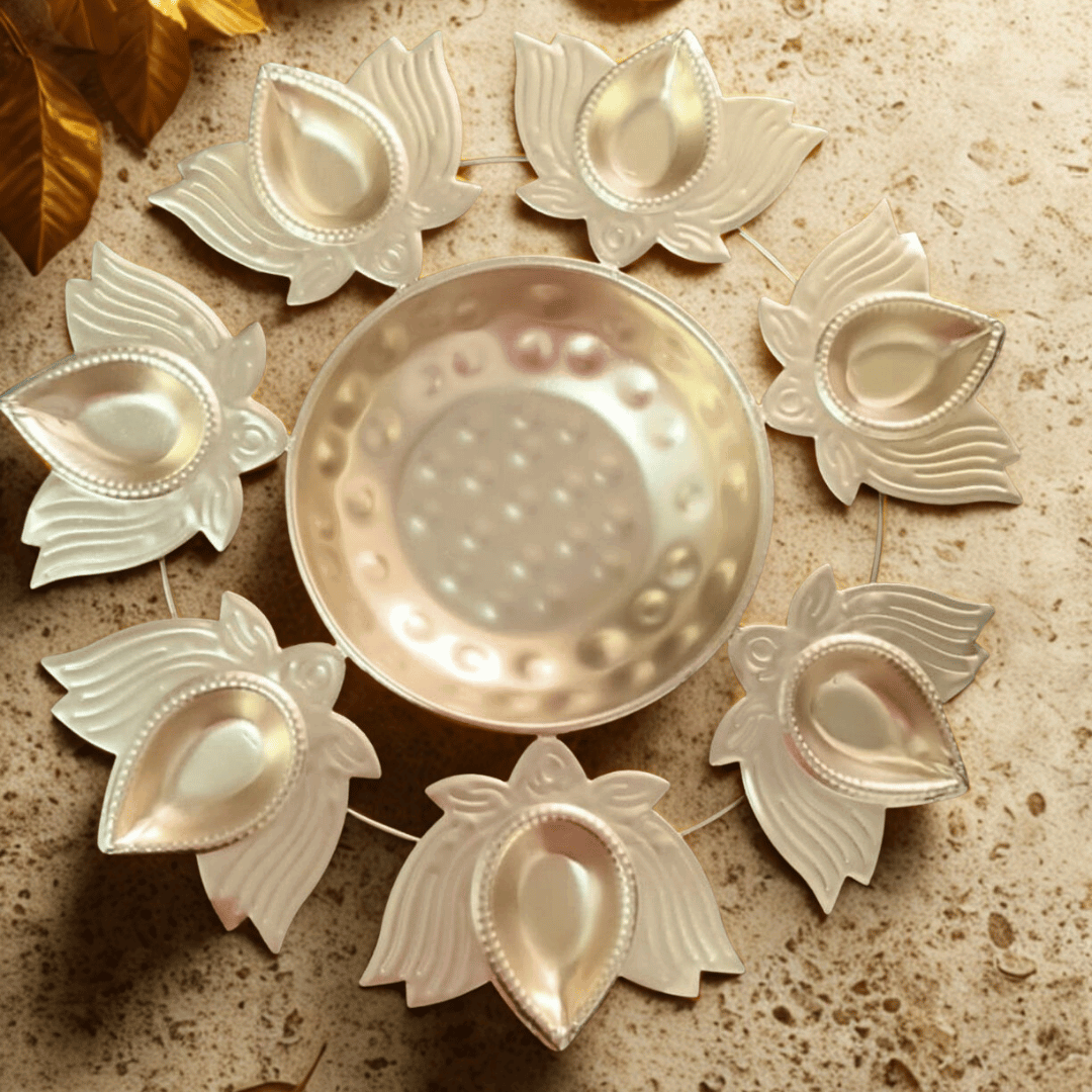 Powder Coated Iron Urli Bowl – 10 Inch Decorative Flower Urli, Floating Diya Urli