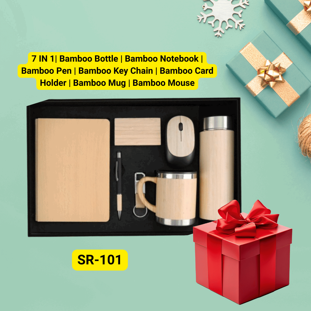 Premium 7-in-1 Bamboo Corporate Gift Set | Eco-Friendly Customizable Business Gifts for Clients & Employees,new year corporate gifts,best corporate gifts for employees