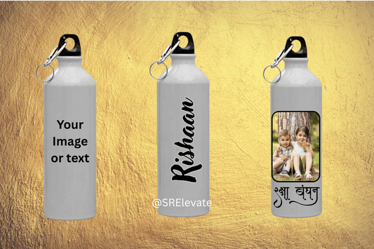 Custom Raksha Bandhan Steel Water Bottle – Personalized Name & Photo Sipper | Rakhi Gift for Brother or Sister