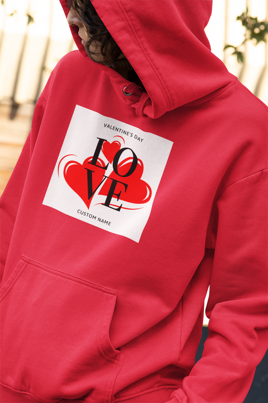 Custom Name Glow in the Dark Valentine Hoodie | Unisex 300 GSM Cotton Hoodie