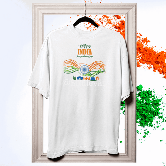 🇮🇳 Independence Day Oversized T-Shirt – Bio-Wash Cotton | Unisex Comfort Fit